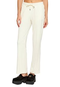 Juicy Couture - JUICY COUTURE Kremowe spodnie dresowe damskie z cyrkoniami Tina, Rozmiar S. Kolor: beżowy. Materiał: dresówka. Wzór: aplikacja #5