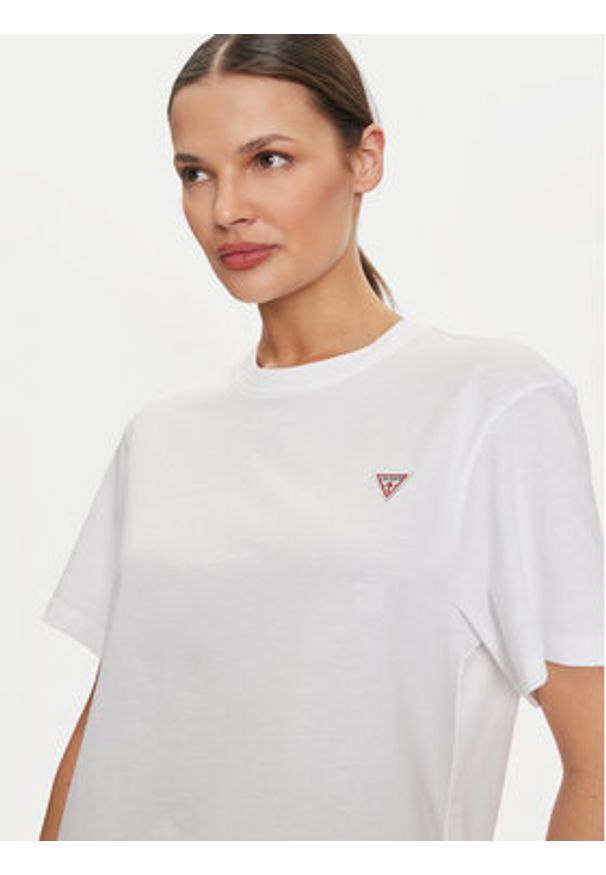 Guess Jeans T-Shirt W4YI05 K8HM0 Biały Regular Fit. Kolor: biały. Materiał: bawełna