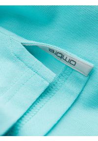 Ombre Clothing - Męska koszulka polo jednokolorowa BASIC z dzianiny pique - miętowa V18 OM-POBS-0100 - XL. Okazja: na co dzień. Typ kołnierza: polo. Kolor: miętowy. Materiał: dzianina. Wzór: aplikacja, jednolity, haft. Sezon: lato, wiosna. Styl: sportowy, wizytowy, klasyczny, casual #3