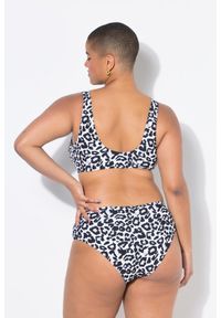 ULLA POPKEN - Damskie Figi od bikini wysoki stan wzór w panterkę. Stan: podwyższony. Kolekcja: plus size. Kolor: biały. Materiał: elastan, materiał, poliamid, poliester. Wzór: motyw zwierzęcy #2