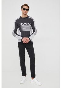 Hugo - HUGO sweter 50465223 męski kolor czarny lekki. Okazja: na co dzień. Kolor: czarny. Materiał: dzianina. Długość rękawa: długi rękaw. Długość: długie. Styl: casual #4