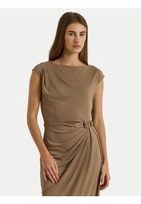 Lauren Ralph Lauren - LAUREN RALPH LAUREN Sukienka codzienna 200980221001 Brązowy Slim Fit. Okazja: na co dzień. Kolor: brązowy. Materiał: syntetyk. Typ sukienki: proste. Styl: casual #3