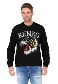 Kenzo - KENZO Czarna bluza TIGER VARSITY JUNGLE. Typ kołnierza: bez kaptura. Kolor: czarny #2