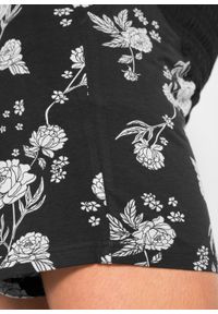 Elastyczne szorty ciążowe bonprix czarny w kwiaty. Kolekcja: moda ciążowa. Kolor: czarny. Wzór: kwiaty #3