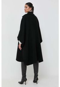 Pinko poncho wełniane kolor czarny przejściowy oversize. Kolor: czarny. Materiał: wełna. Wzór: gładki #4