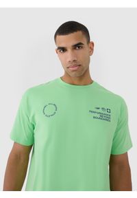 4f - T-shirt oversize z nadrukiem męski - zielony. Okazja: na co dzień. Kolor: zielony. Materiał: jersey, skóra, materiał, bawełna, dzianina. Długość rękawa: krótki rękaw. Długość: krótkie. Wzór: nadruk. Styl: sportowy, casual, klasyczny