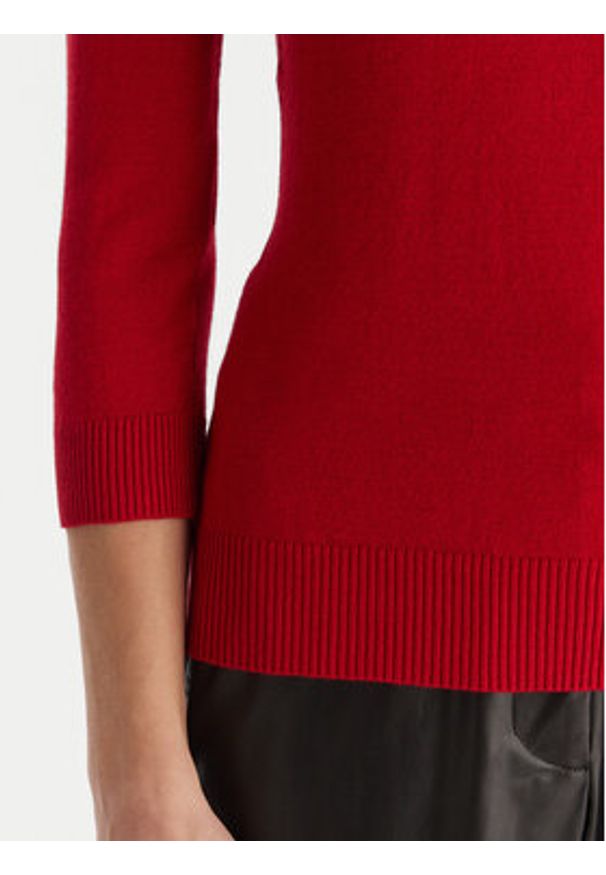 ACCESS FASHION Golf 54-8072 Czerwony Slim Fit. Typ kołnierza: golf. Kolor: czerwony. Materiał: wiskoza