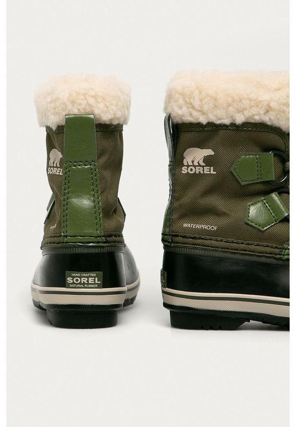 sorel - Sorel - Śniegowce dziecięce Childrens Yoot Pac. Nosek buta: okrągły. Kolor: zielony. Materiał: guma