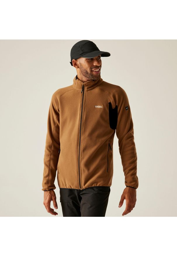 Regatta - Hadfield Męski polar do chodzenia z pełnym zamkiem błyskawicznym. Kolor: brązowy. Materiał: polar. Sport: turystyka piesza