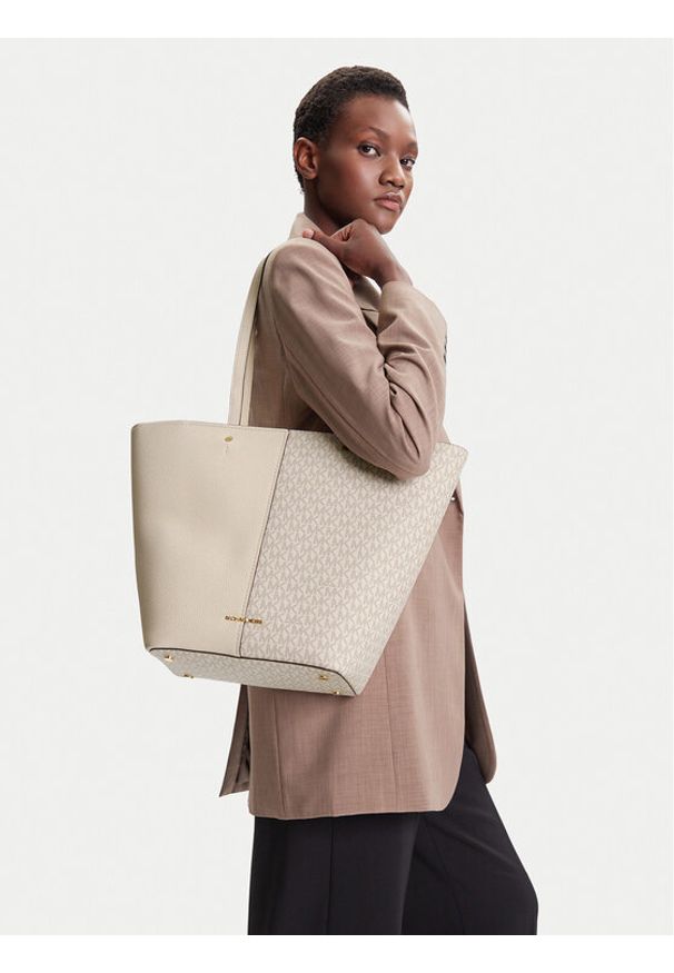 MICHAEL Michael Kors Torebka Flora 30T5GFFT3B Beżowy. Kolor: beżowy. Materiał: skórzane