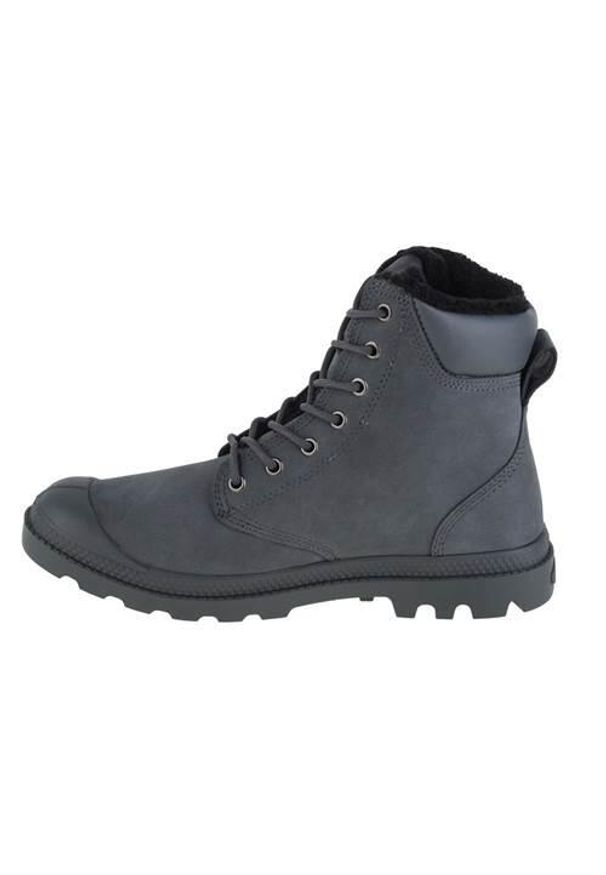Buty do chodzenia męskie Palladium Pampa Sport Cuff Wps. Wysokość cholewki: za kostkę. Zapięcie: sznurówki. Kolor: szary. Materiał: materiał, syntetyk. Szerokość cholewki: normalna. Sport: turystyka piesza