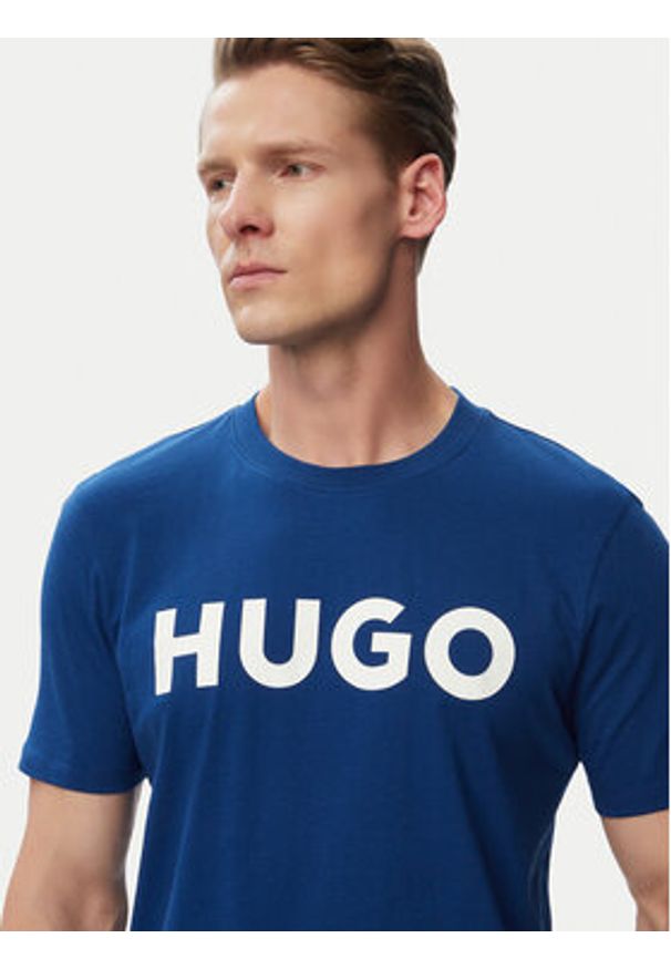 Hugo - HUGO T-Shirt Dulivio 50467556 Zielony Regular Fit. Kolor: zielony. Materiał: bawełna