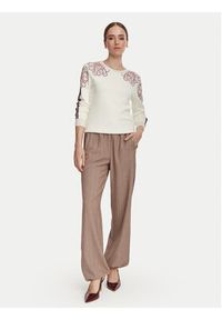 Liu Jo Sport Sweter TF6094 MS49I Kremowy Regular Fit. Kolor: kremowy. Materiał: wiskoza. Styl: sportowy #2