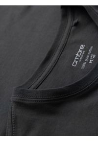 Ombre Clothing - Męski klasyczny bawełniany T-shirt BASIC - grafitowy V15 - Rozmiar: L. Okazja: na co dzień. Kolor: szary. Materiał: bawełna. Styl: klasyczny