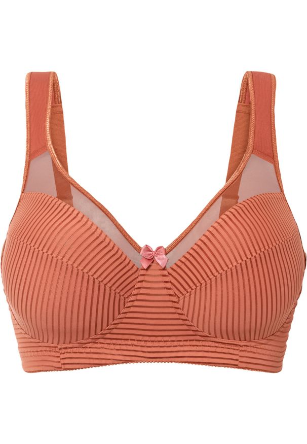 bonprix - Biustonosz minimizer bez fiszbinów z wyściełanymi ramiączkami. Kolor: brązowy. Rodzaj stanika: różne sposoby noszenia, wyściełane miseczki