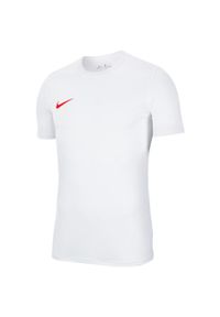 Koszulka do piłki nożnej męska Nike Dry Park VII Dri-Fit. Kolor: biały. Technologia: Dri-Fit (Nike). Sport: piłka nożna