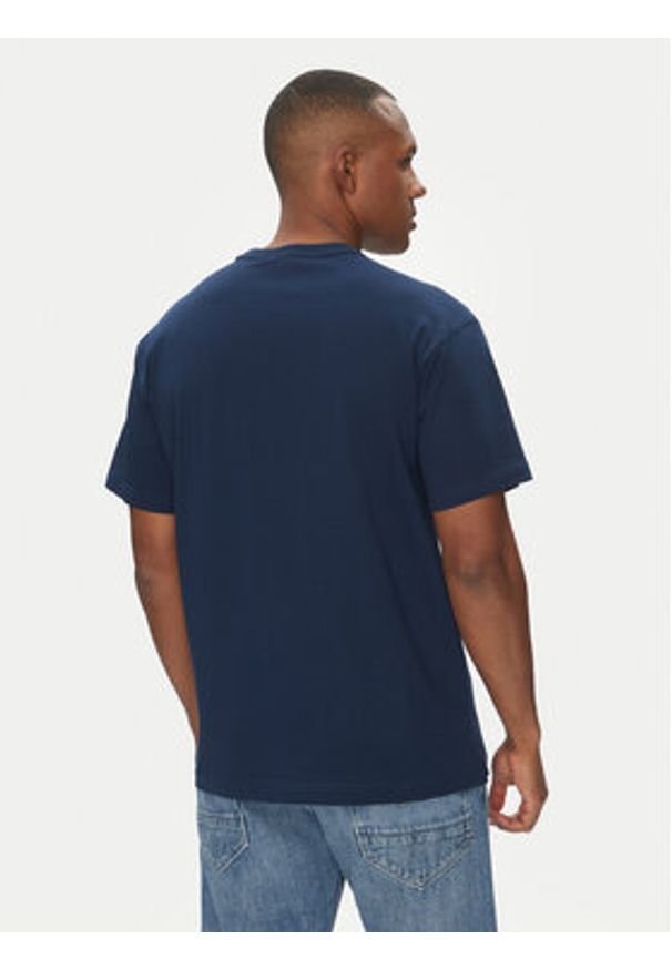 Versace Jeans Couture T-Shirt 78GAHT08 Granatowy Regular Fit. Kolor: niebieski. Materiał: bawełna