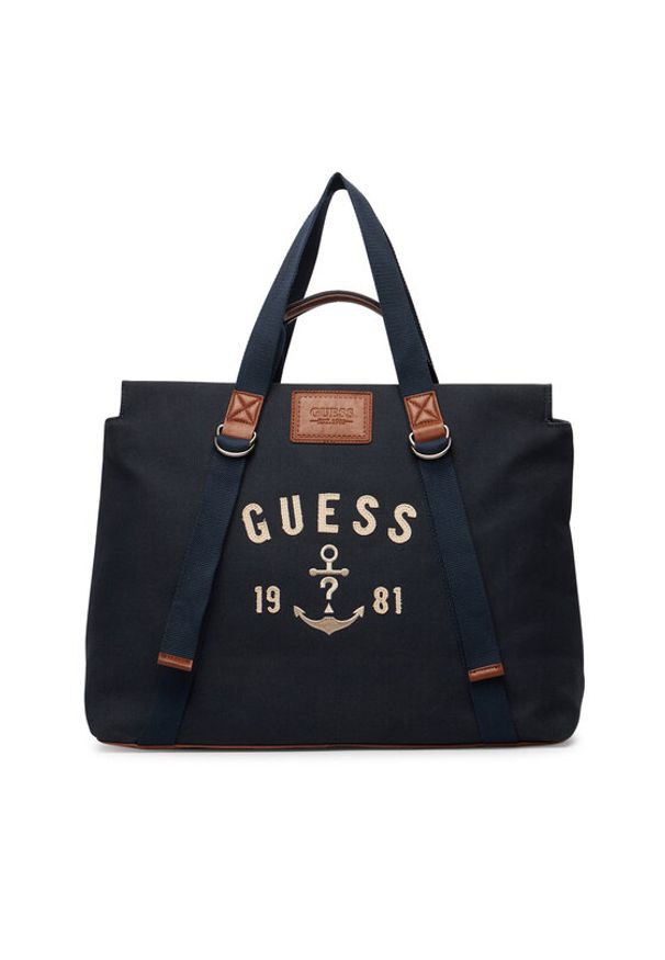 Guess Torba weekendowa HMOSCM P6246 Granatowy. Kolor: niebieski. Materiał: materiał