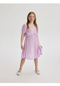 Reserved - Wiskozowa sukienka - fioletowy. Kolor: fioletowy. Materiał: wiskoza