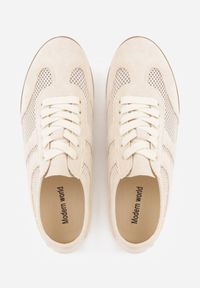 Renee - Beżowe Siateczkowe Sneakersy w Stylu Tenisówek Adranella. Okazja: na co dzień. Kolor: beżowy. Sezon: lato #5