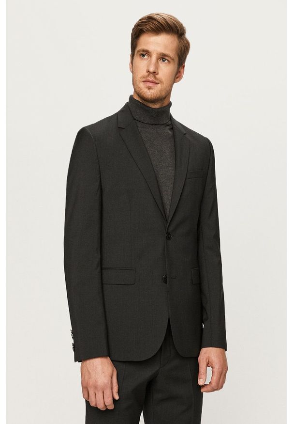 Hugo - Marynarka Extra Slim. Okazja: na co dzień. Kolor: szary. Styl: casual
