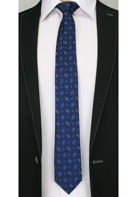 Stylowy Krawat Męski w Oryginalny Wzór PAISLEY- 6 cm - Angelo di Monti, Granatowy. Kolor: niebieski. Wzór: paisley. Styl: elegancki #2