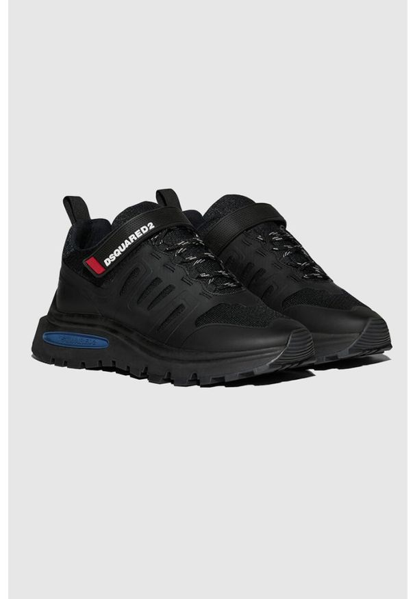DSQUARED2 Czarne sneakersy męskie runds2 ibra, Rozmiar 46. Kolor: czarny