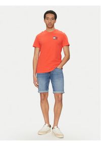 Tommy Jeans T-Shirt Essential DM0DM20740 Pomarańczowy Slim Fit. Kolor: pomarańczowy. Materiał: bawełna #2