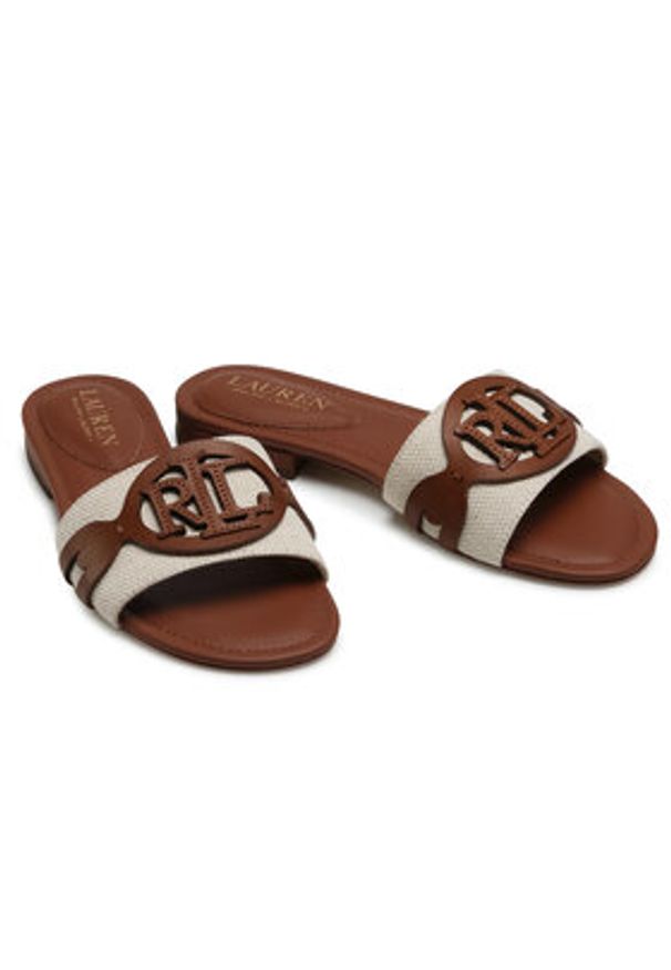 Lauren Ralph Lauren - LAUREN RALPH LAUREN Klapki Alegra 802826823001 Beżowy. Kolor: beżowy. Materiał: materiał