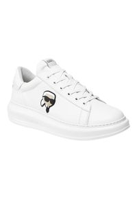Karl Lagerfeld - KARL LAGERFELD Białe męskie sneakersy skórzane KAPRI, Rozmiar 46. Okazja: na co dzień. Kolor: biały. Materiał: skóra #4