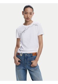 Desigual T-Shirt Charly 25WWTK08 Biały Regular Fit. Kolor: biały. Materiał: bawełna #1