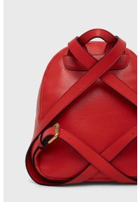 Love Moschino Plecak damski kolor czerwony mały z aplikacją. Kolor: czerwony. Wzór: aplikacja