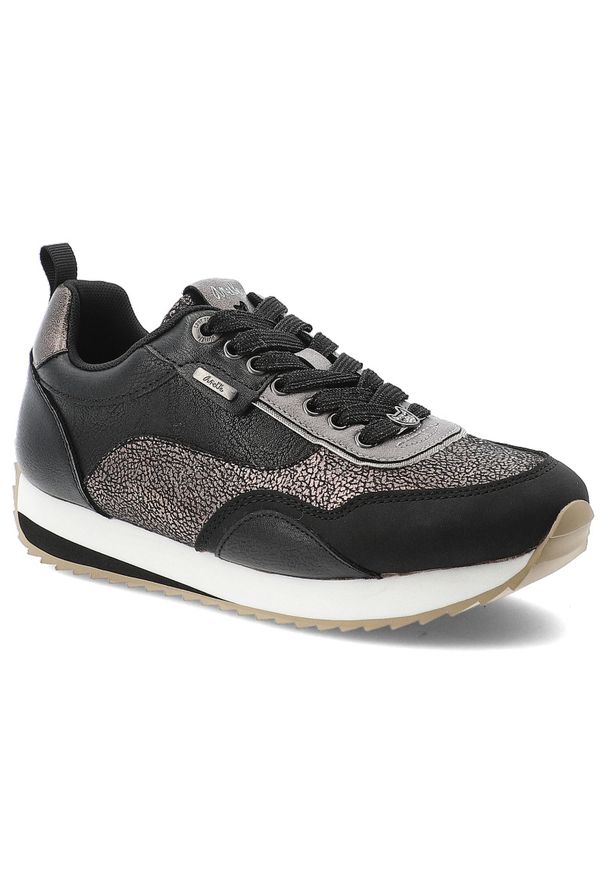 Czarne Sneakersy Anekke Modne Obuwie Damskie. Okazja: na co dzień. Kolor: czarny. Materiał: materiał. Wzór: aplikacja. Styl: elegancki, casual