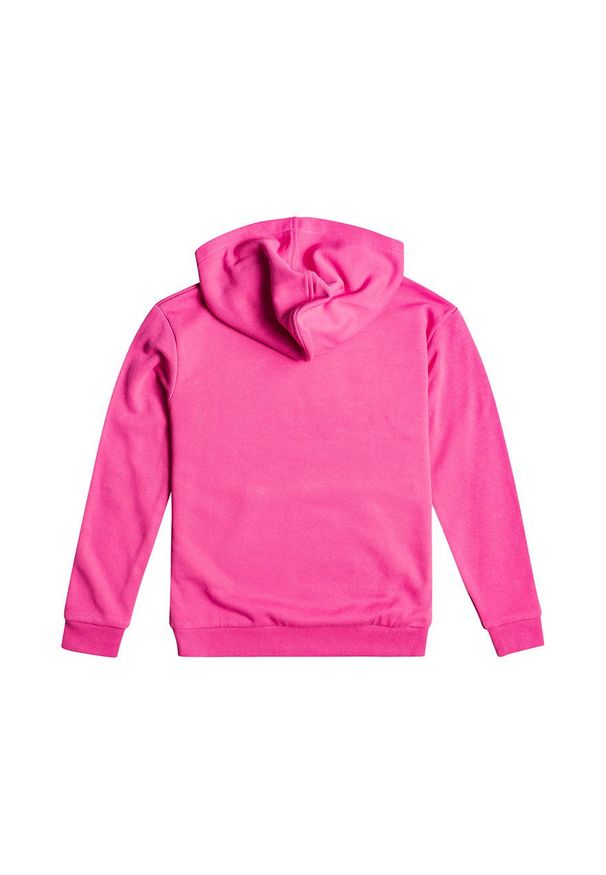 Roxy bluza dziecięca kolor różowy z kapturem z nadrukiem. Okazja: na co dzień. Typ kołnierza: kaptur. Kolor: różowy. Materiał: materiał, włókno. Wzór: nadruk. Styl: casual