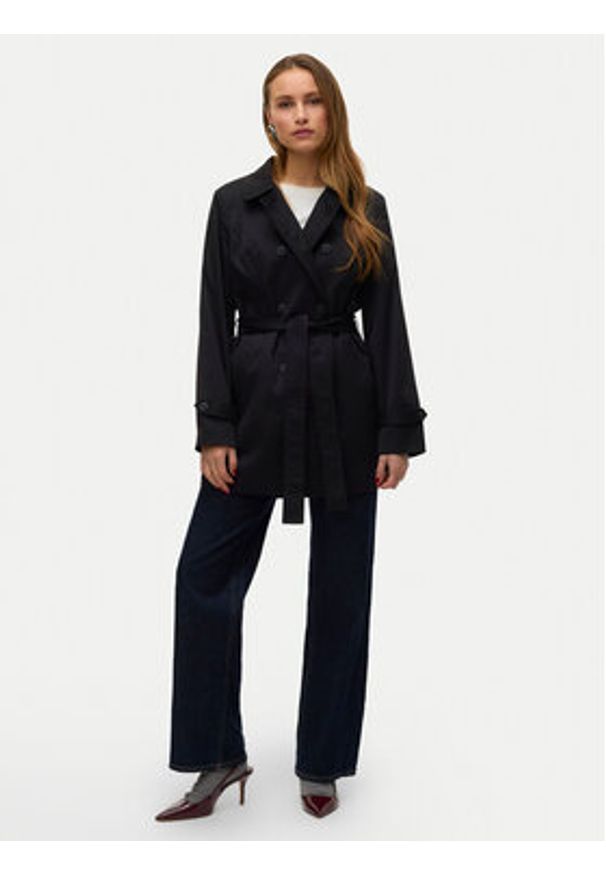 Vero Moda Trencz Chelsea 10329343 Czarny Regular Fit. Kolor: czarny. Materiał: syntetyk