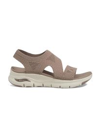 skechers - Sandały Skechers Arch Fit, Kobiety. Kolor: brązowy. Materiał: tkanina