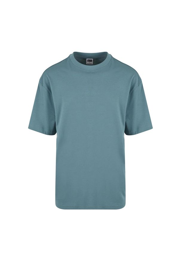 Urban Classics - Koszulka Męska Signature Logo Tall. Kolor: niebieski. Sport: turystyka piesza