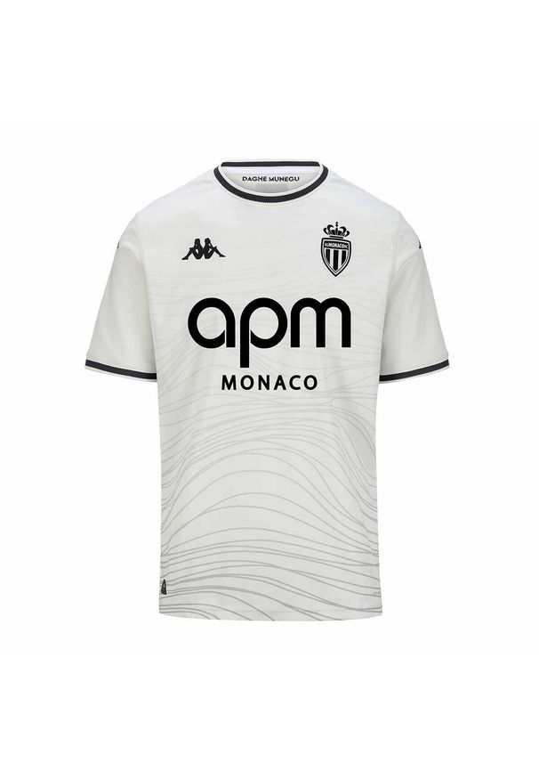 Kappa - Trzecia koszulka dla dzieci AS Monaco Kombat 2024/25. Kolor: szary. Sport: piłka nożna