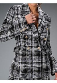 Sinsay - Marynarka w kratę - czarny. Kolor: czarny #1