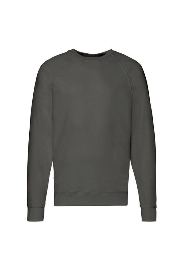 FRUIT OF THE LOOM - Lekki Męski Sweter Raglanowy. Kolor: szary. Długość rękawa: raglanowy rękaw