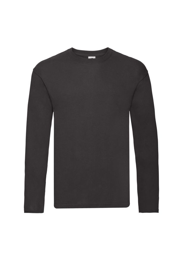 FRUIT OF THE LOOM - Oryginalna Koszulka Z Długim Rękawem Unisex Dla Dorosłych. Kolor: czarny. Długość rękawa: długi rękaw. Długość: długie