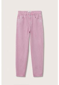 mango - Mango jeansy Aimee damskie high waist. Stan: podwyższony. Kolor: różowy