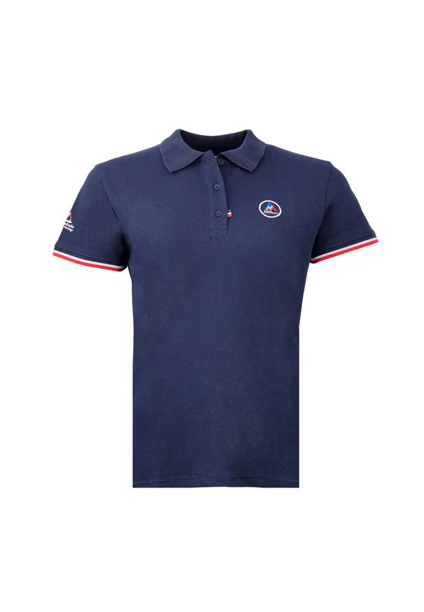 PEAK MOUNTAIN - Damska koszulka polo Peak Mountain Abeca. Typ kołnierza: polo. Kolor: szary, niebieski, wielokolorowy. Styl: sportowy, elegancki