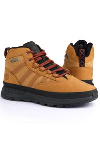 Buty męskie Timberland Euro Trekker Mid Leather. Kolor: żółty, wielokolorowy, czarny. Sezon: zima. Sport: turystyka piesza