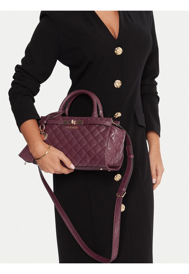 Guess Torebka Idra HWGG81 57050 Bordowy. Kolor: czerwony. Materiał: skórzane