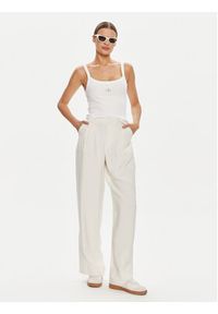 Calvin Klein Jeans Top J20J223559 Biały Slim Fit. Kolor: biały. Materiał: bawełna #3