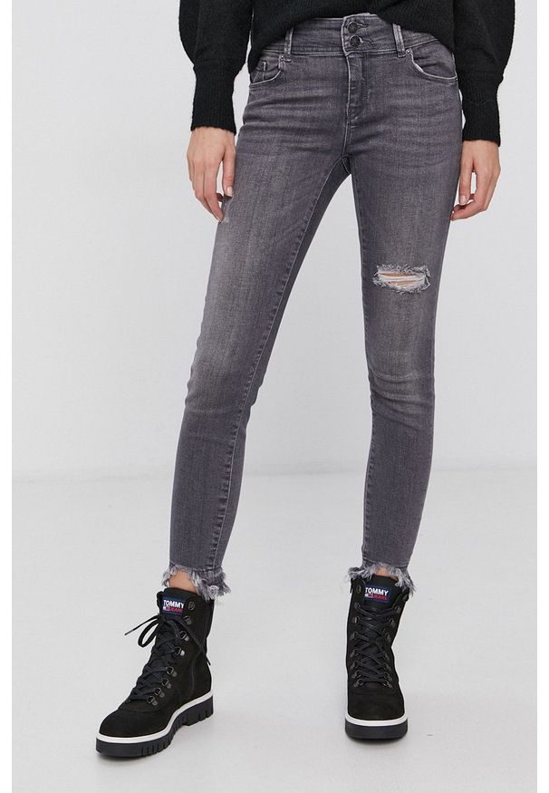 only - Only Jeansy Carmen damskie medium waist. Kolor: szary