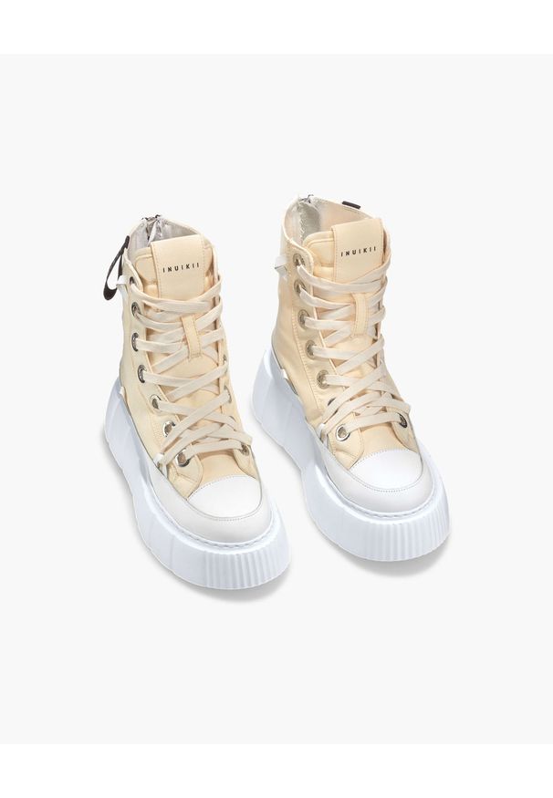 Inuikii - INUIKII MATILDA CANVAS HIGH Sneakersy damskie. Okazja: na co dzień, na spacer. Wysokość cholewki: przed kolano. Kolor: beżowy. Materiał: materiał, guma. Szerokość cholewki: normalna. Sezon: lato. Sport: turystyka piesza