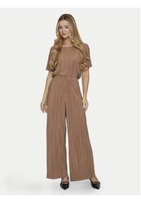 Vila Spodnie materiałowe Plisa 14089681 Brązowy Regular Fit. Kolor: brązowy. Materiał: syntetyk, wiskoza #3