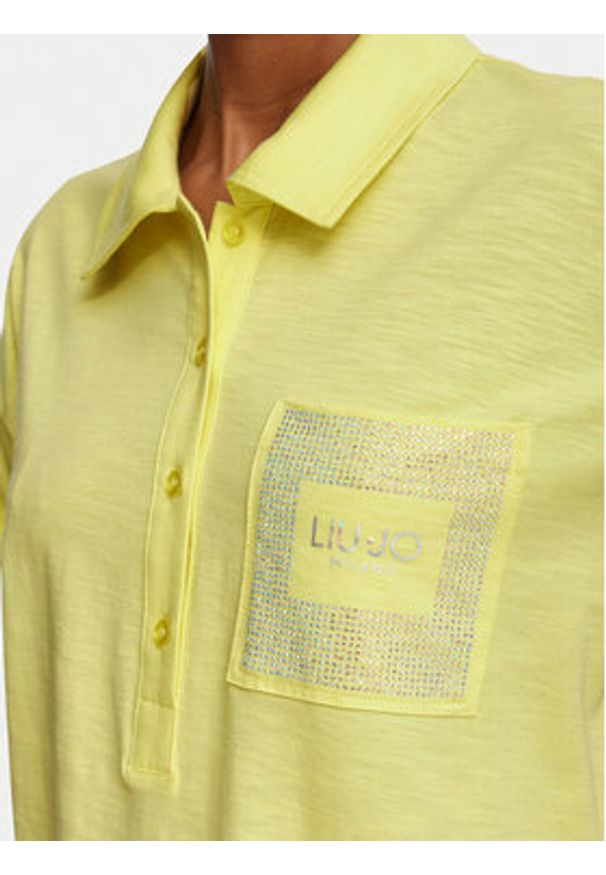 Liu Jo Polo TA6159 JS870 Żółty Regular Fit. Typ kołnierza: polo. Kolor: żółty. Materiał: bawełna